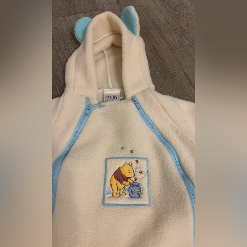 Winnie the Pooh Fleece Snowsuit Size 0-6 months - Picture 2 of 2